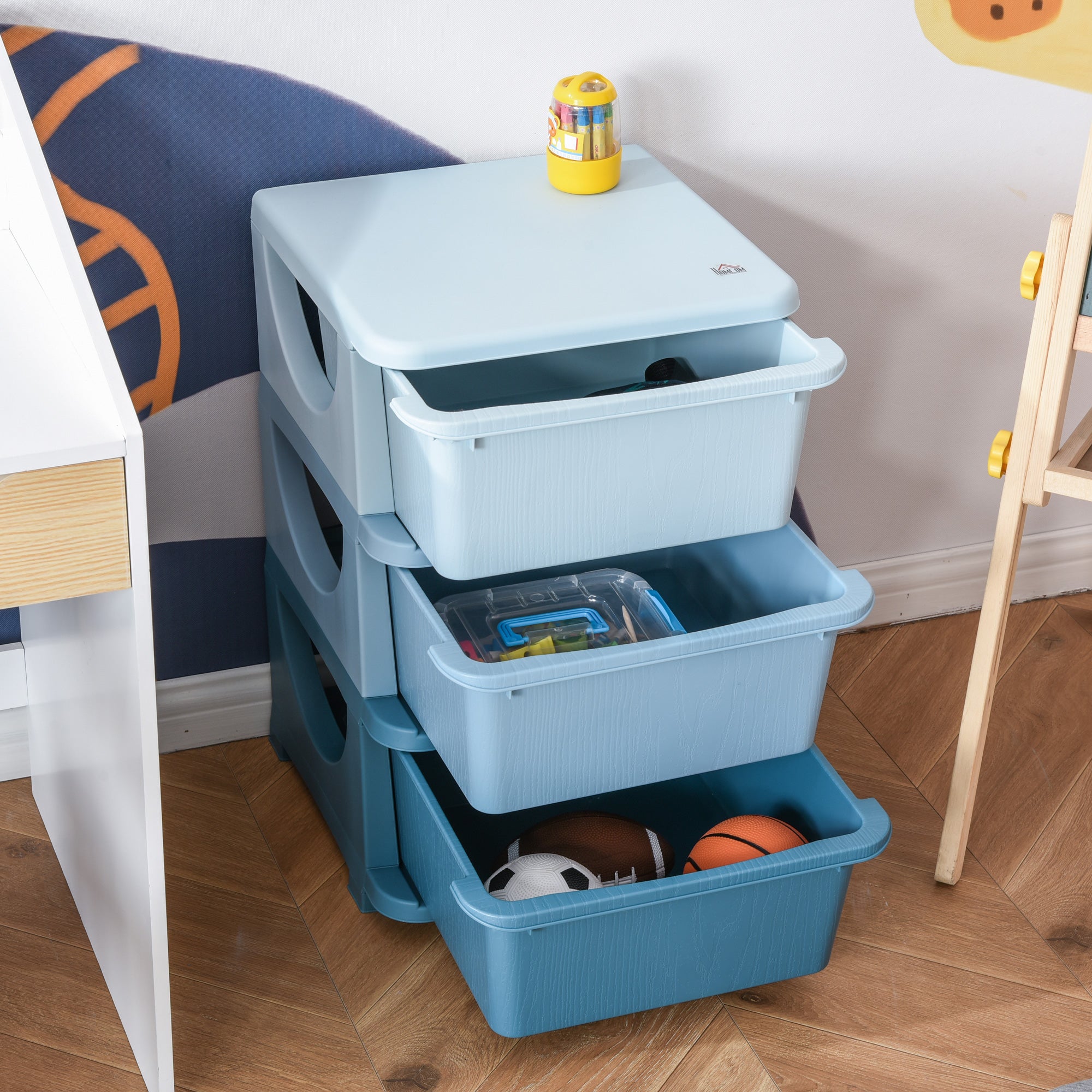 Organizador de Brinquedos para Crianças - 37x37x56,5cm - Azul