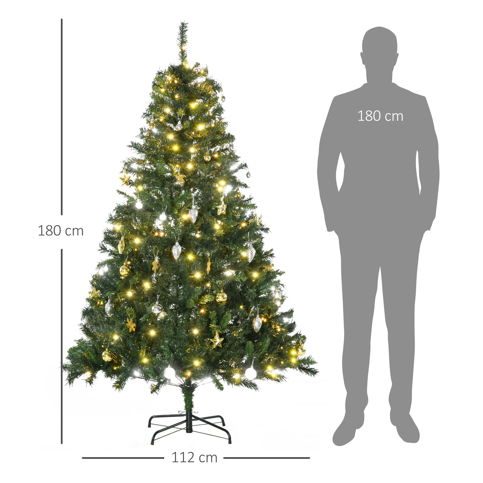 Árvore de Natal Artificial 180cm Verde Ø112x180 cm