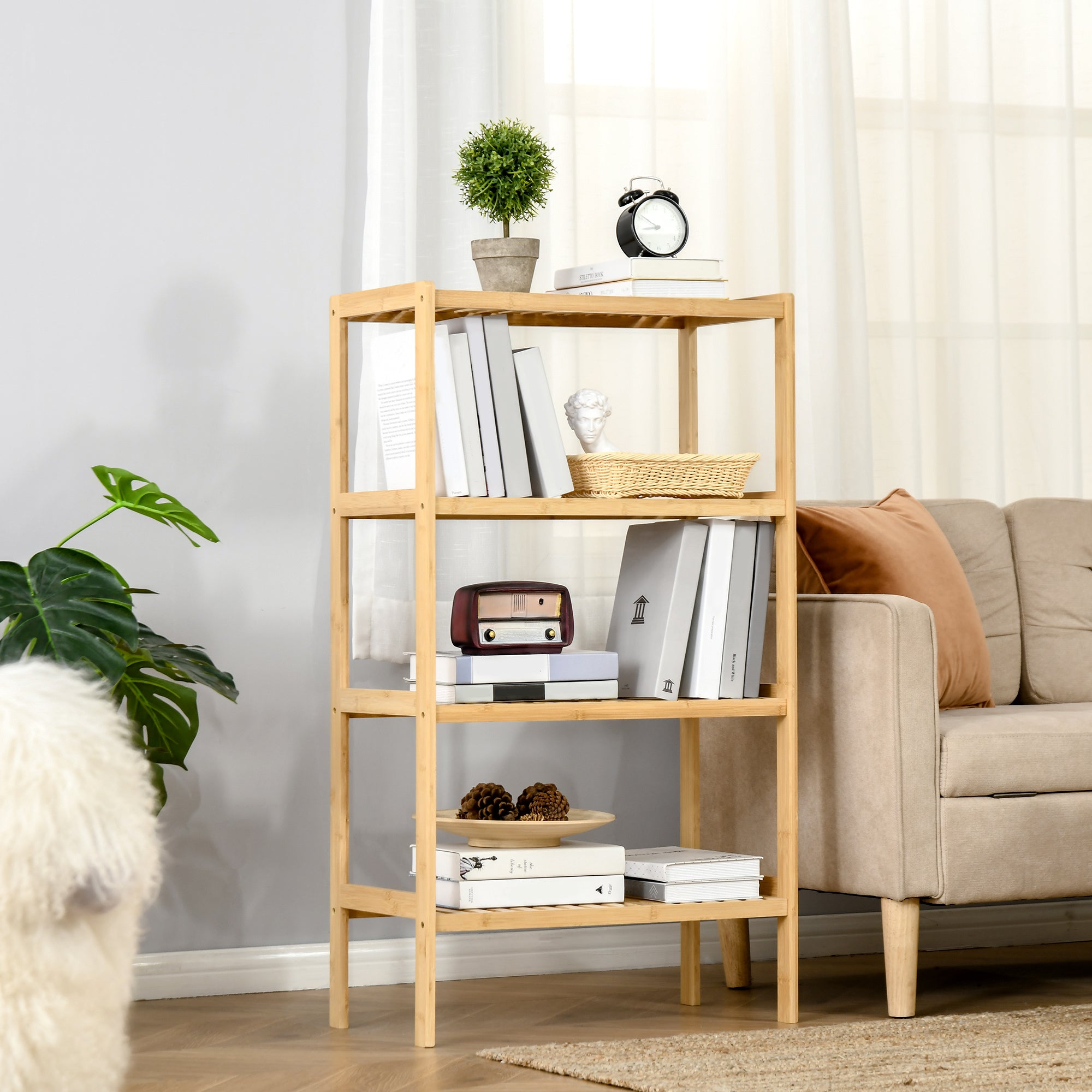 Estante de bambu – 62x33x112 cm – Cor natural