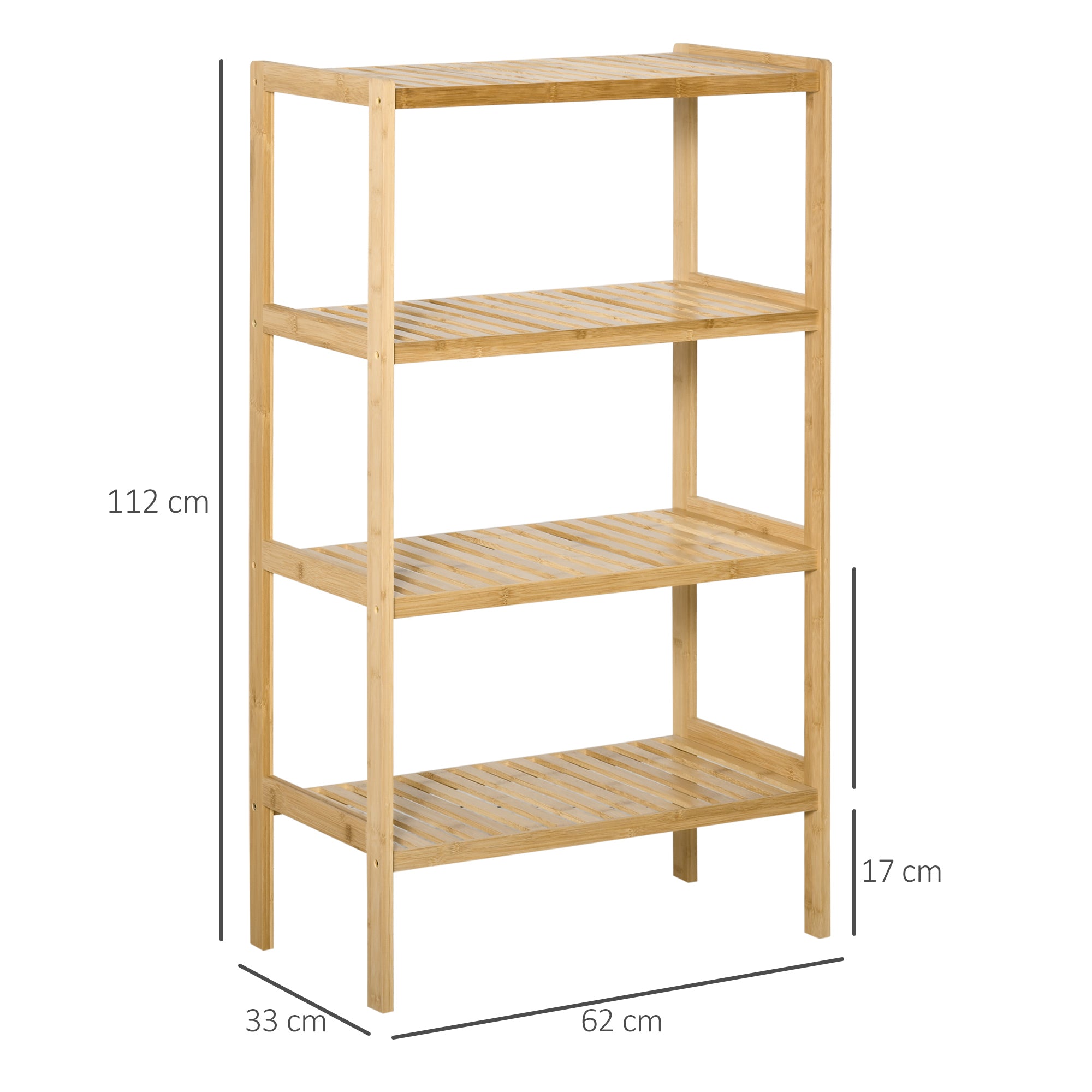 Estante de bambu – 62x33x112 cm – Cor natural