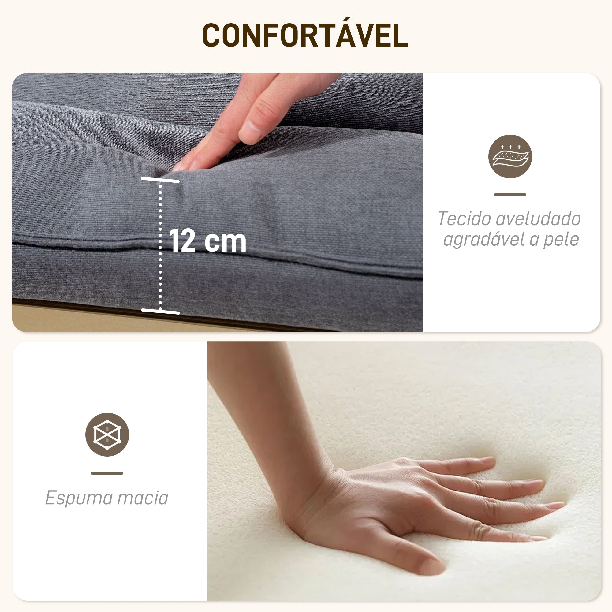 Poltrona de Sala de Estar Moderna 67x83x105 cm - Cinzento