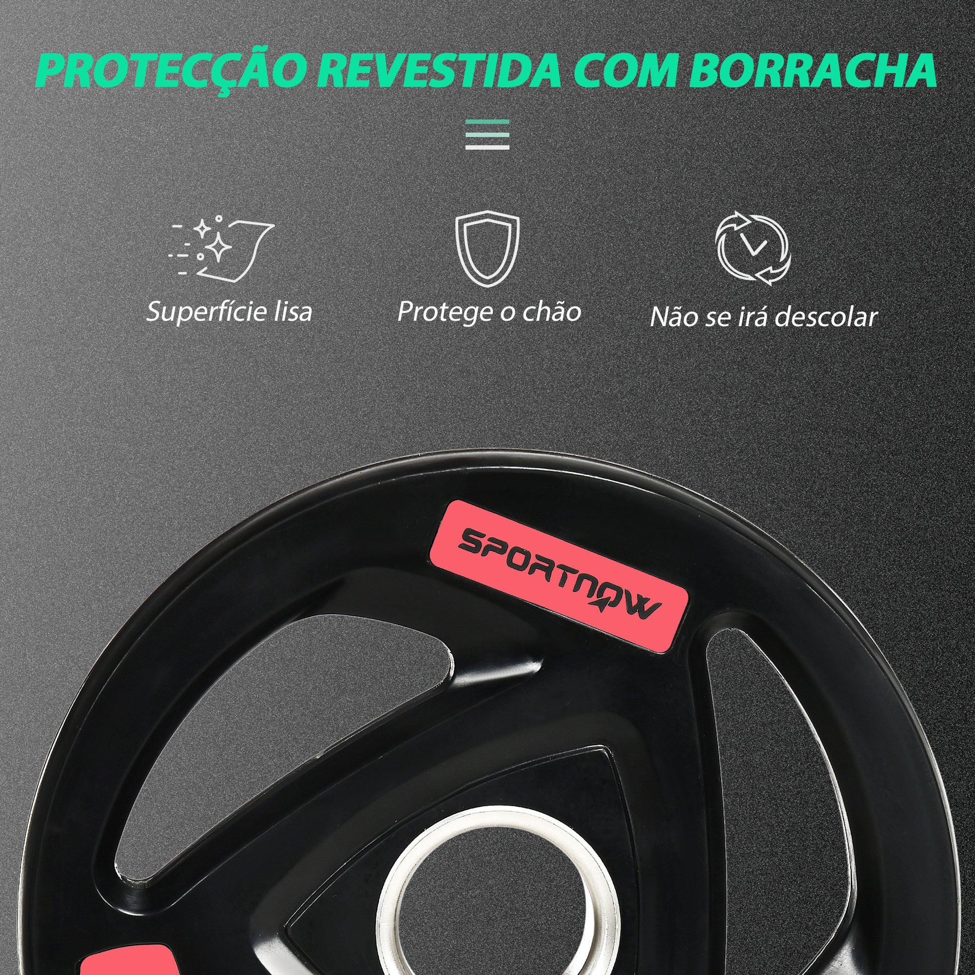Conjunto de 2 Discos de Pesos – 10kg – Preto – Metal e Borracha