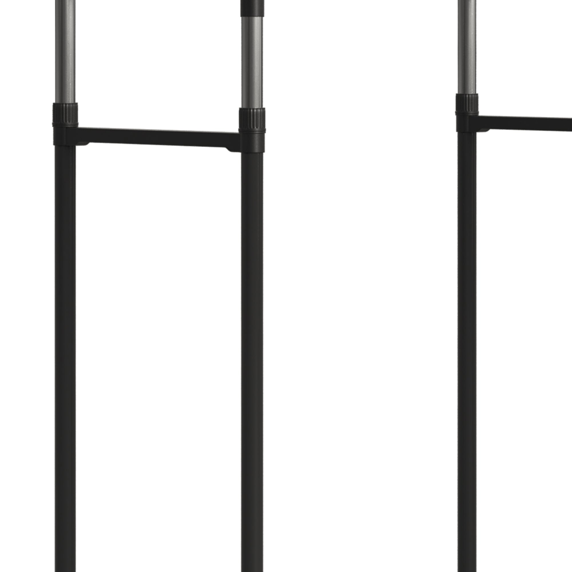 Cabide Ajustável em Altura com Rodas - 80x43x155 cm - Preto