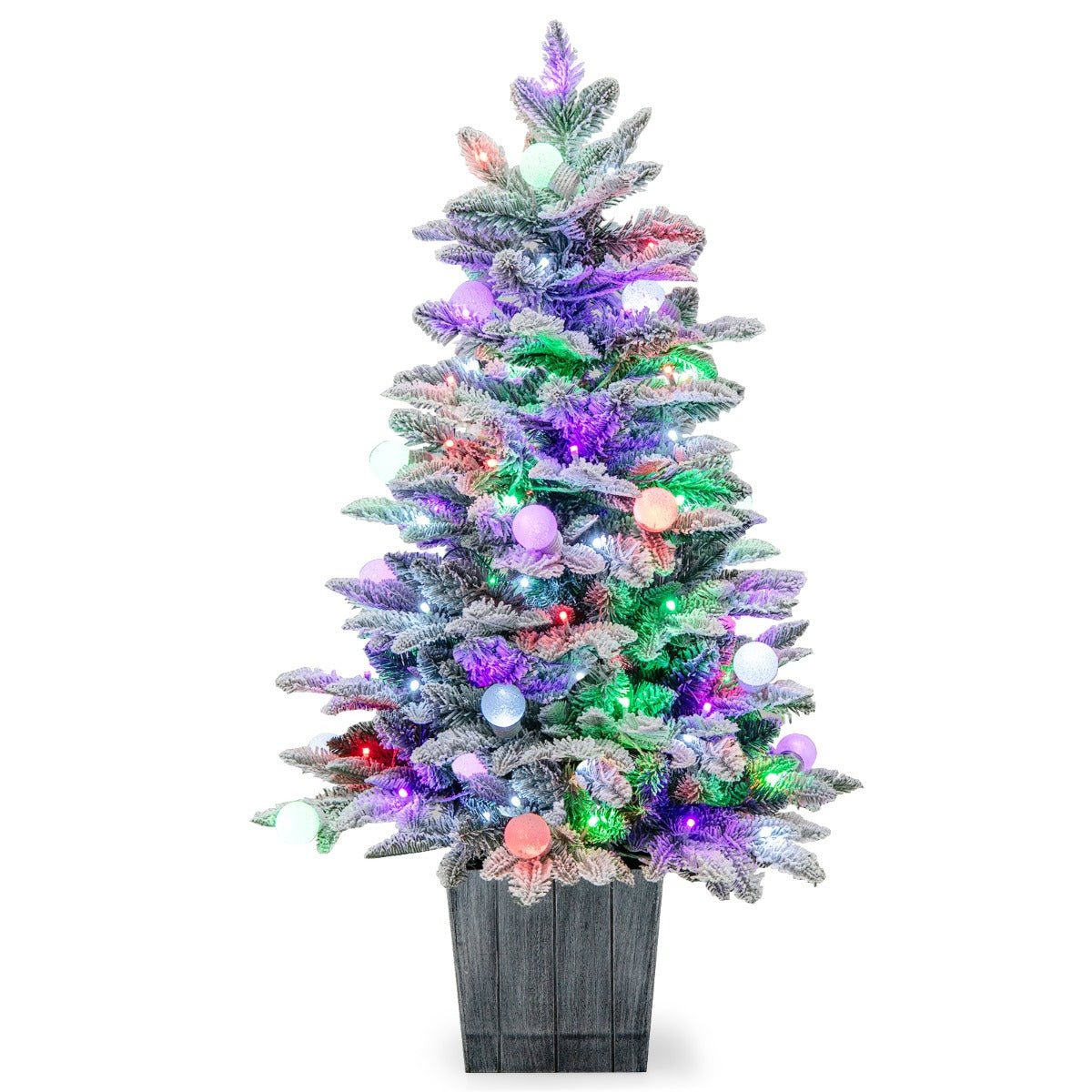 Árvore de Natal Artificial Pré-iluminada – 100 cm – Com Neve – PVC e PE