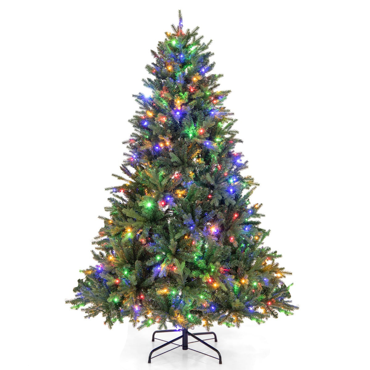 Árvore de Natal Artificial de 150/180cm com Luzes LED Multicores e Brancas Quentes 11 Modos de Iluminação-180cm