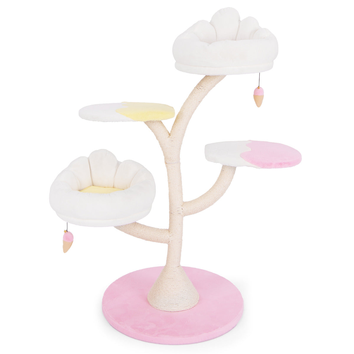 Arranhador para Gatos Multinível – 2 Perchas – Tecido semelhante ao pelo de coelho