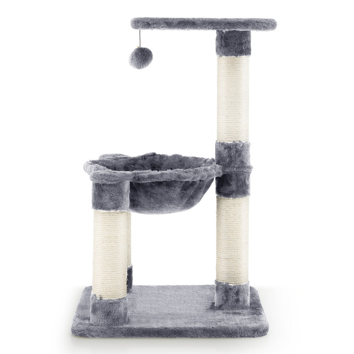 Árvore Arranhador para Gatos – 64 cm – Cinzenta – Sisal e Pelúcia
