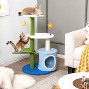 Arranhador para Gatos – 49 x 49 x 87 cm – verde – peluche mohair