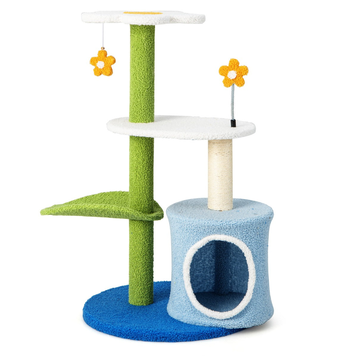 Arranhador para Gatos – 49 x 49 x 87 cm – verde – peluche mohair
