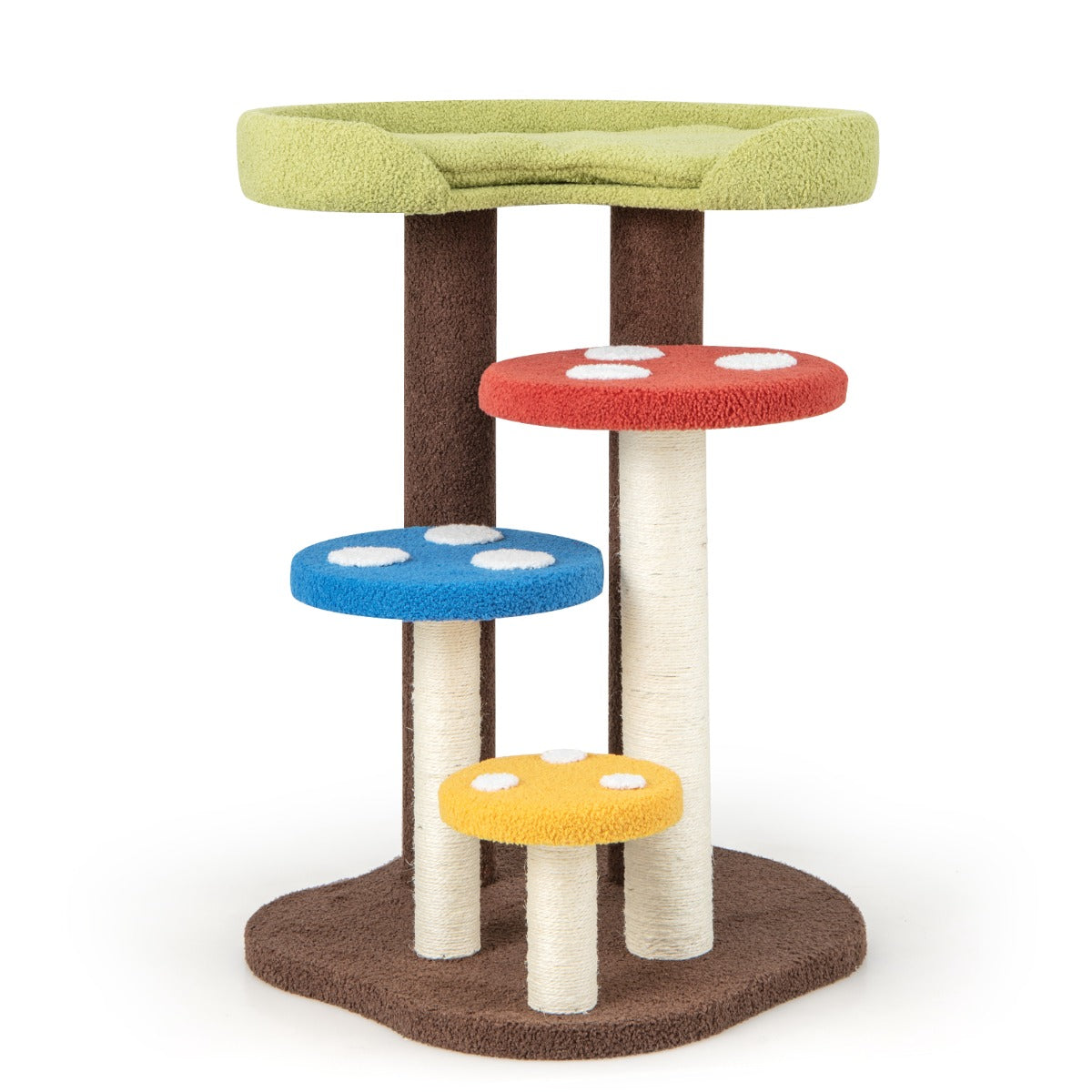 Arranhador para Gatos 3 em 1 Torre de 5 Níveis – Multicolor – Sisal