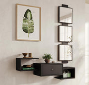 Recibidor – 99 cm x 38 cm x 29,5 cm – preto – melamínico