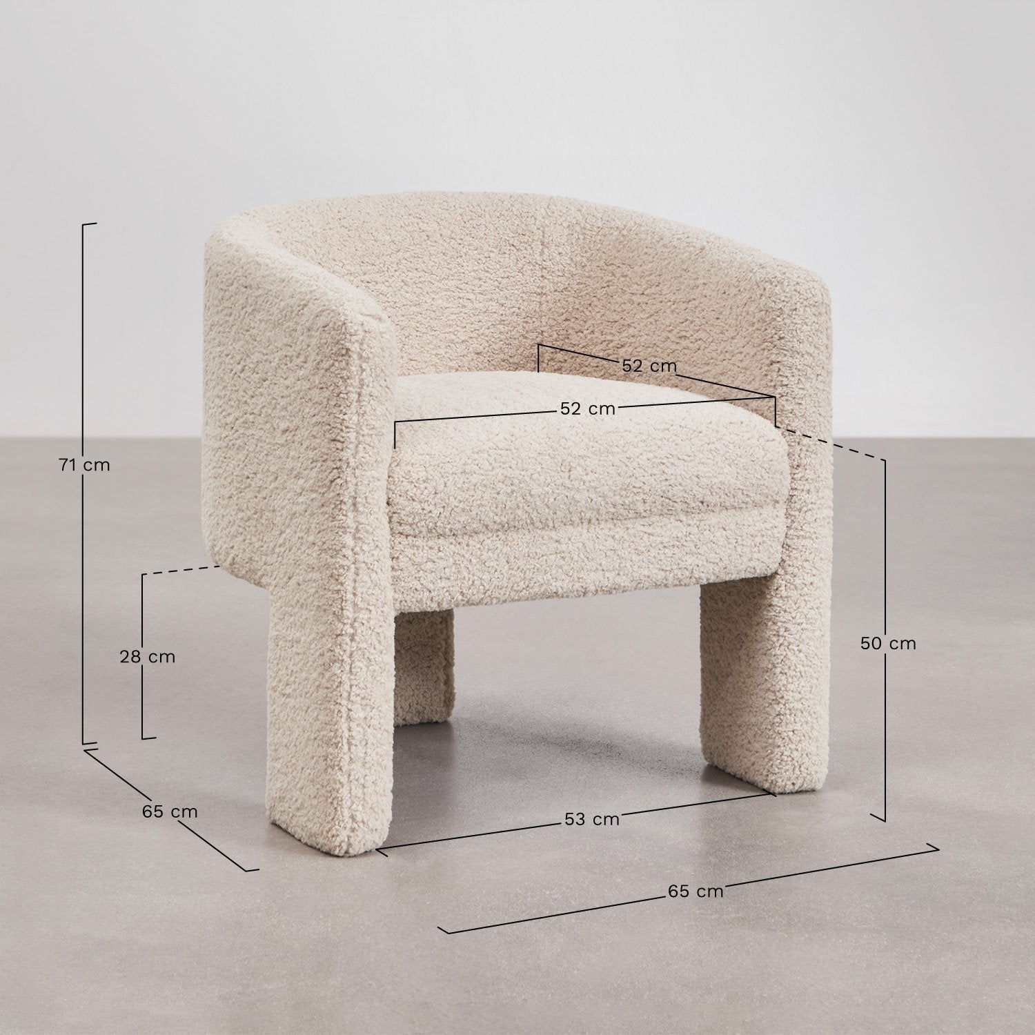 Cadeira de Jantar – Irati - Chenille Creme Bege - Madeira Compensada de Álamo
