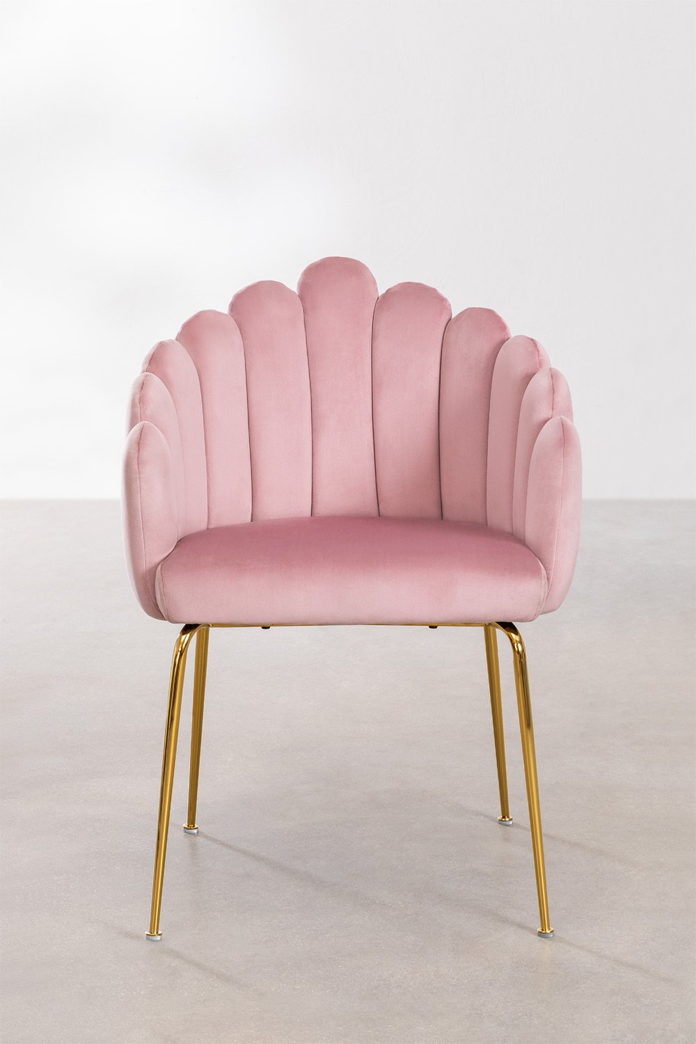 Cadeira de Jantar em Veludo – Évora - Cor Rosa