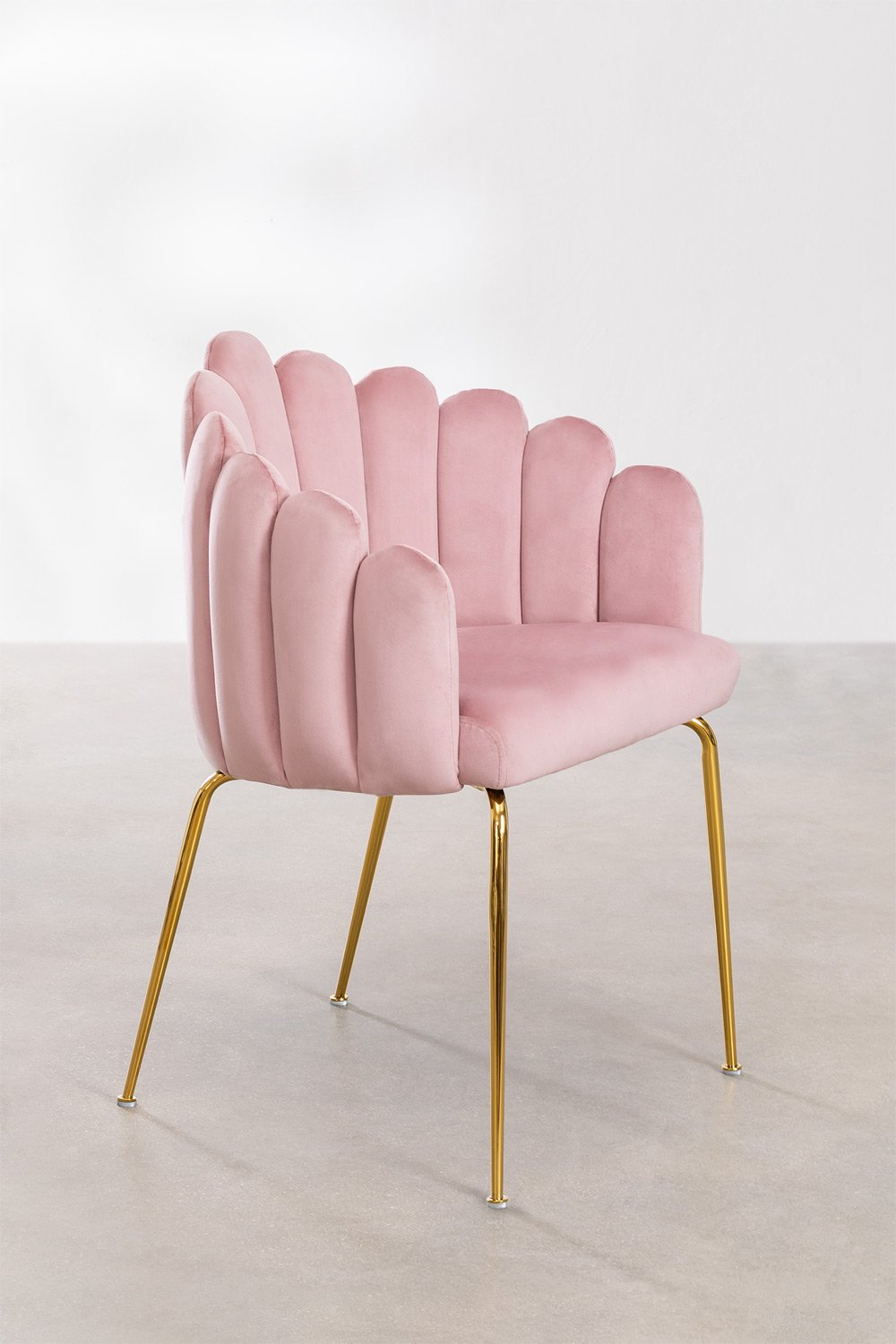 Cadeira de Jantar em Veludo – Évora - Cor Rosa