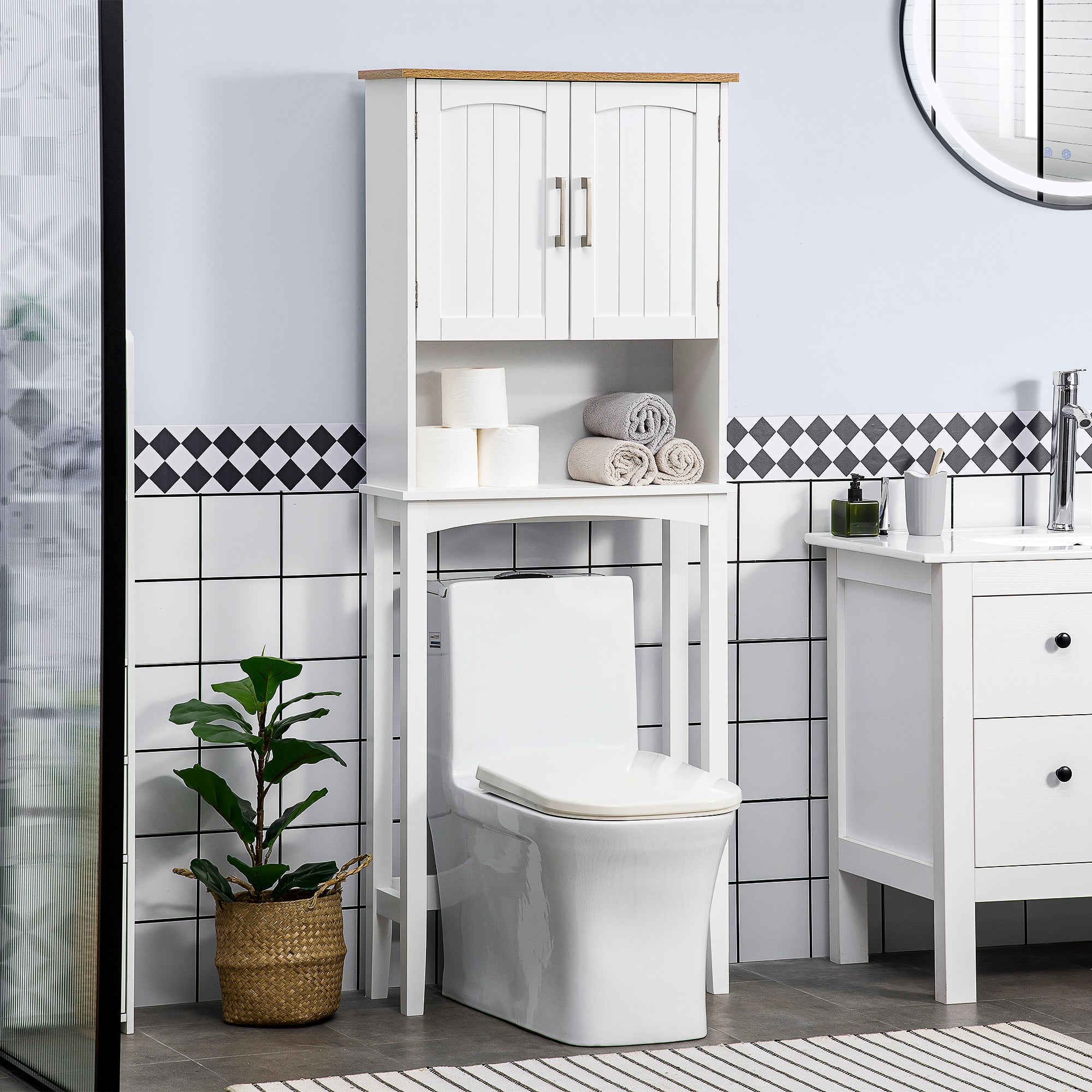 Armário sobre Sanita – 64x22x165cm – Branco – MDF