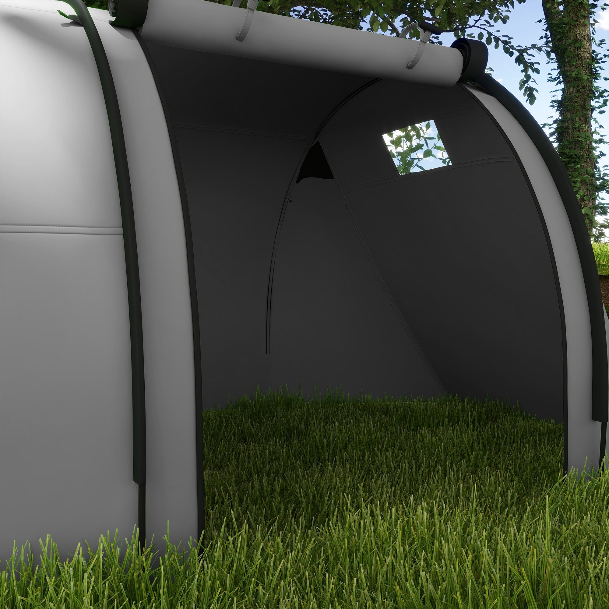Tenda de Campismo Familiar Cinzenta 470x220x150 cm