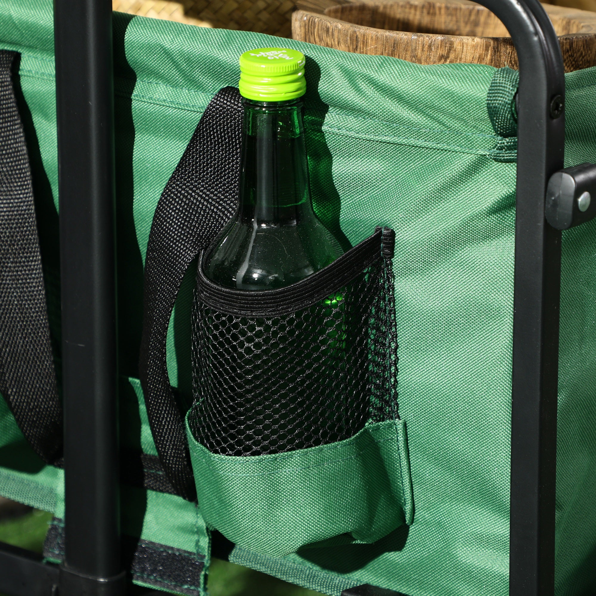 Carrinho de Transporte Dobrável – 83x50x69-99 cm – Verde Escuro – Aço