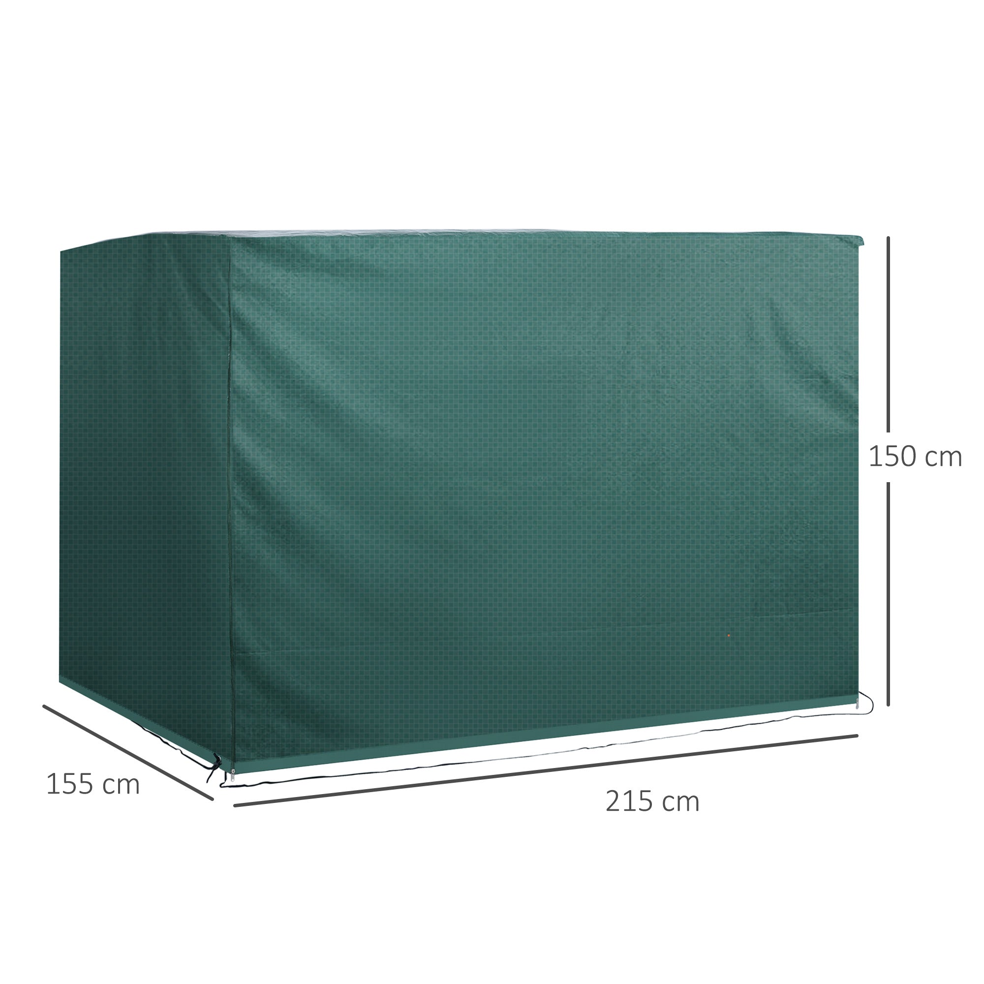 Capa Protetora para Baloiço de Jardim – 215x155x150 cm – Verde – Polietileno e PVC