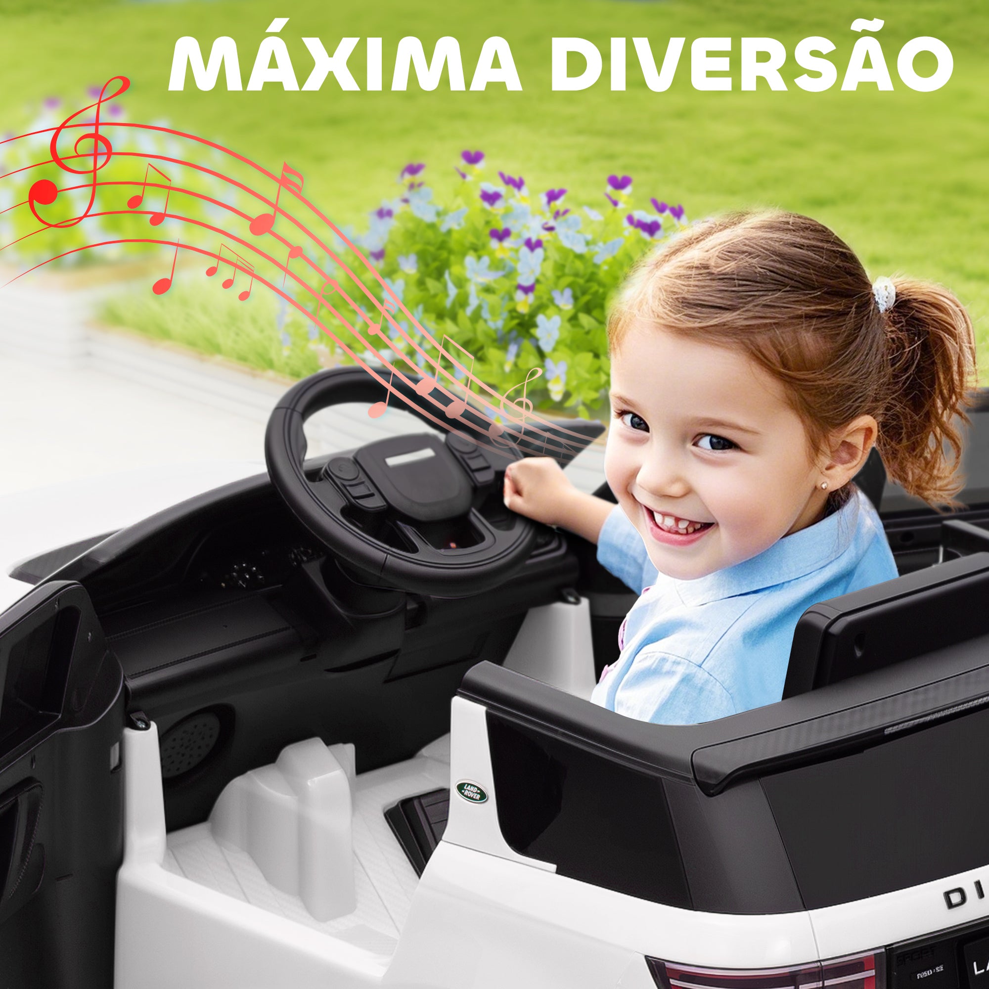 Carro Elétrico para Crianças 106x65,5x51 cm Branco