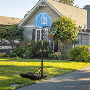 Tabela de Basquetebol para Exterior com Altura Ajustável 160-210cm – Preto e Azul – Estrutura de aço