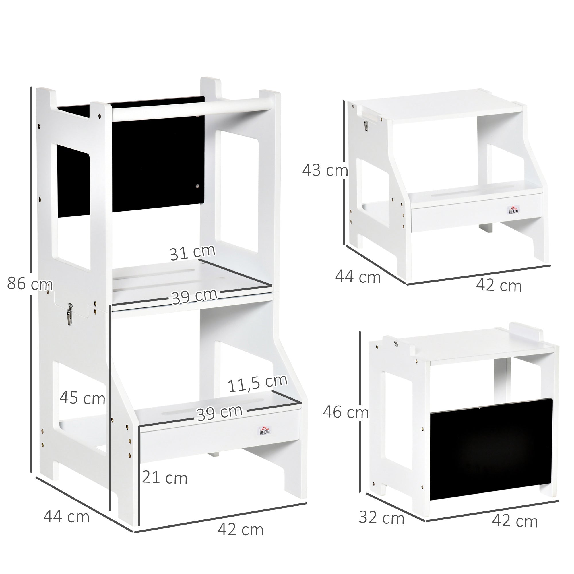Torre de Aprendizagem Infantil 42x44x86cm Branco