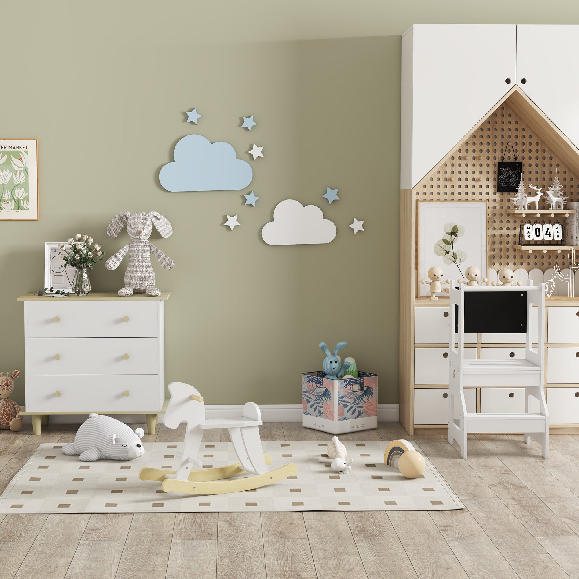 Torre de Aprendizagem Infantil 42x44x86cm Branco