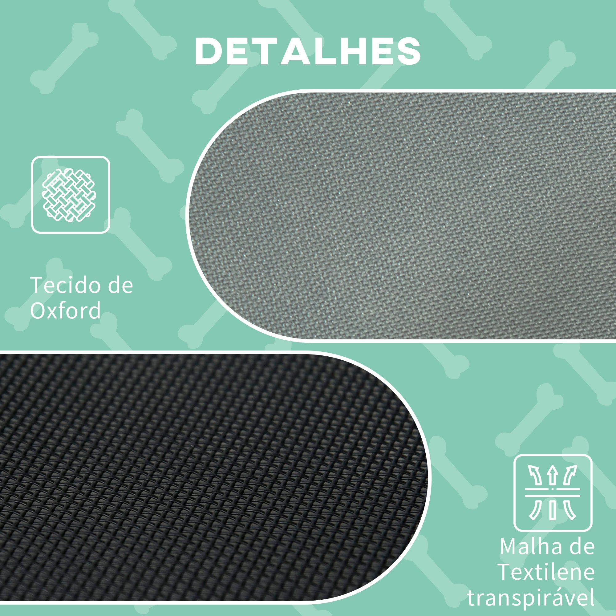 Cama Elevada Portátil para Animais de Estimação 92x76x90 cm - Preto e Cinza