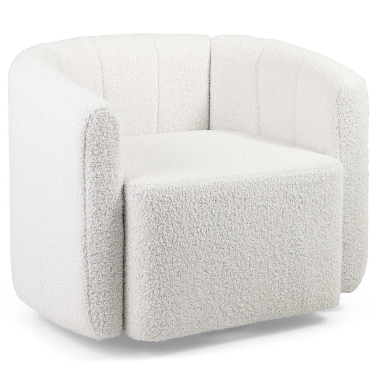 Sofá Giratório Barrel – 59 cm x 58 cm – Branco – Sherpa