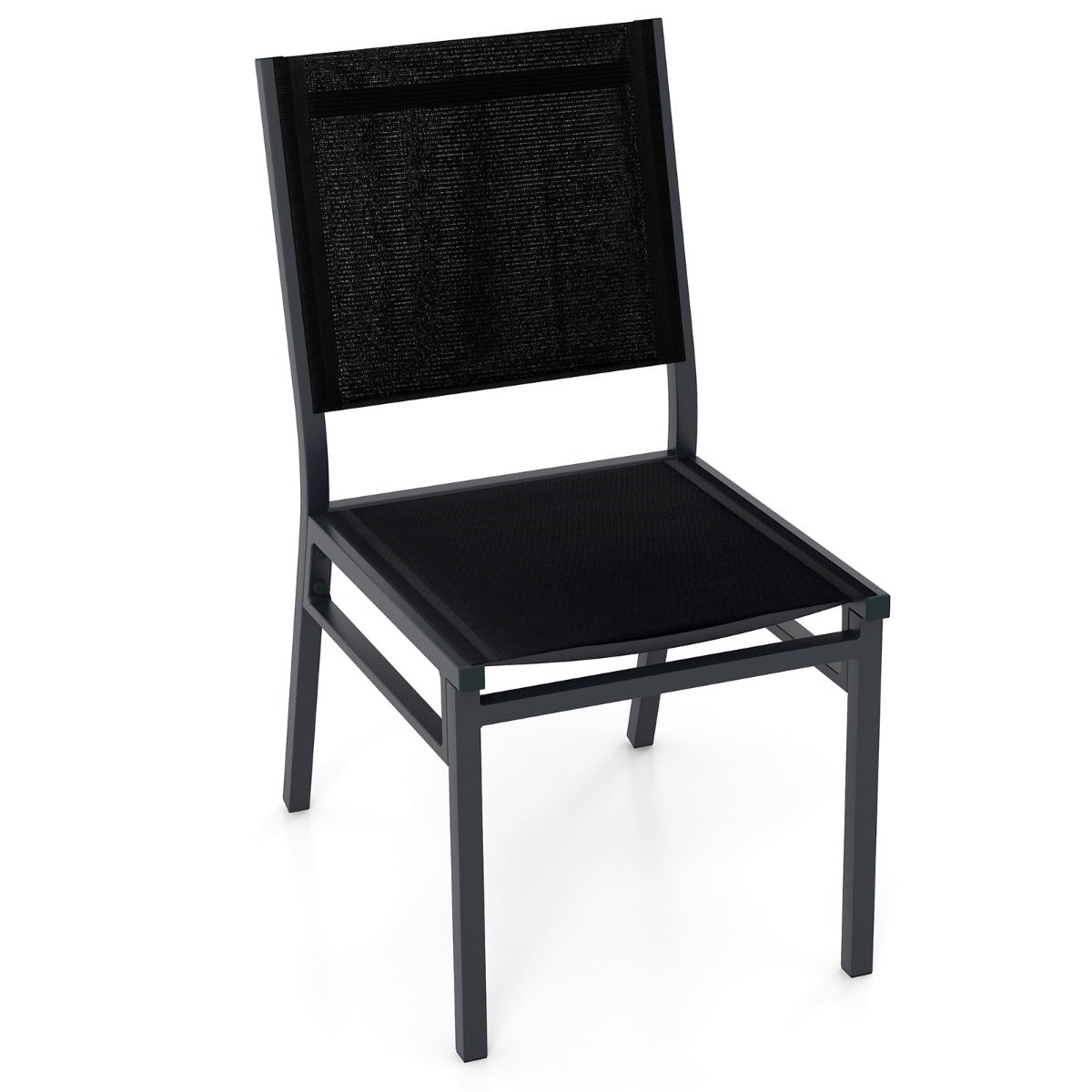 Cadeira de Jantar – 60 x 45 x 87 cm – Preto – Alumínio