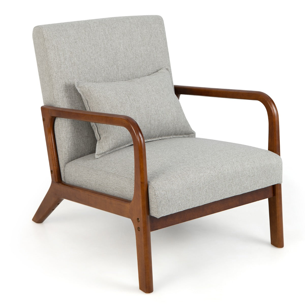 Sofá Decorativo Moderno – Cinza – Madeira de Borracha