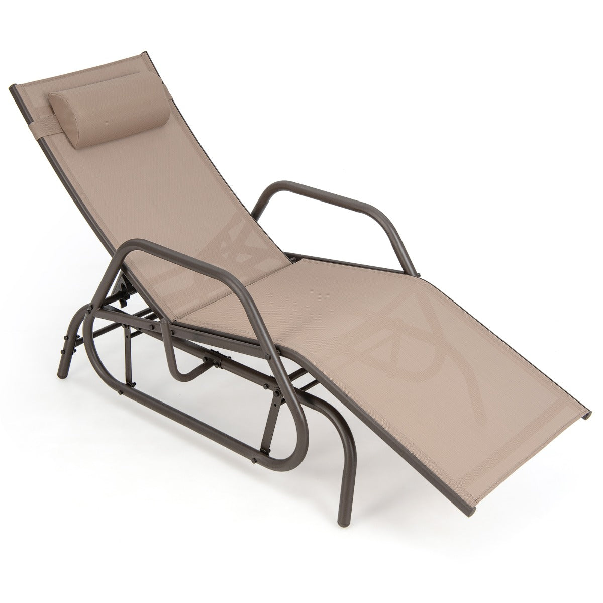 Tumbona de Jardim – 177 x 70 x 101 cm – Castanho – Metal