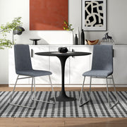 Conjunto de 2 Cadeiras de Jantar Modernas Estofadas com Encosto Dobrável e Estrutura Metálica 52 x 47 x 88 cm Cinzento