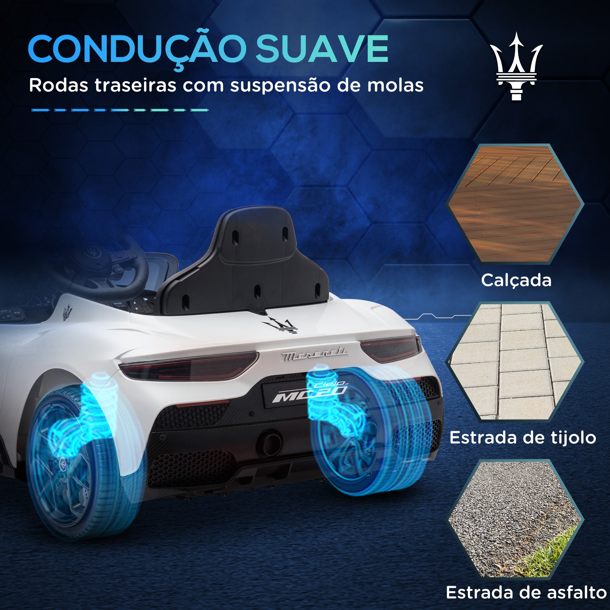 Carro Elétrico Infantil 105x65,5x42 cm Branco