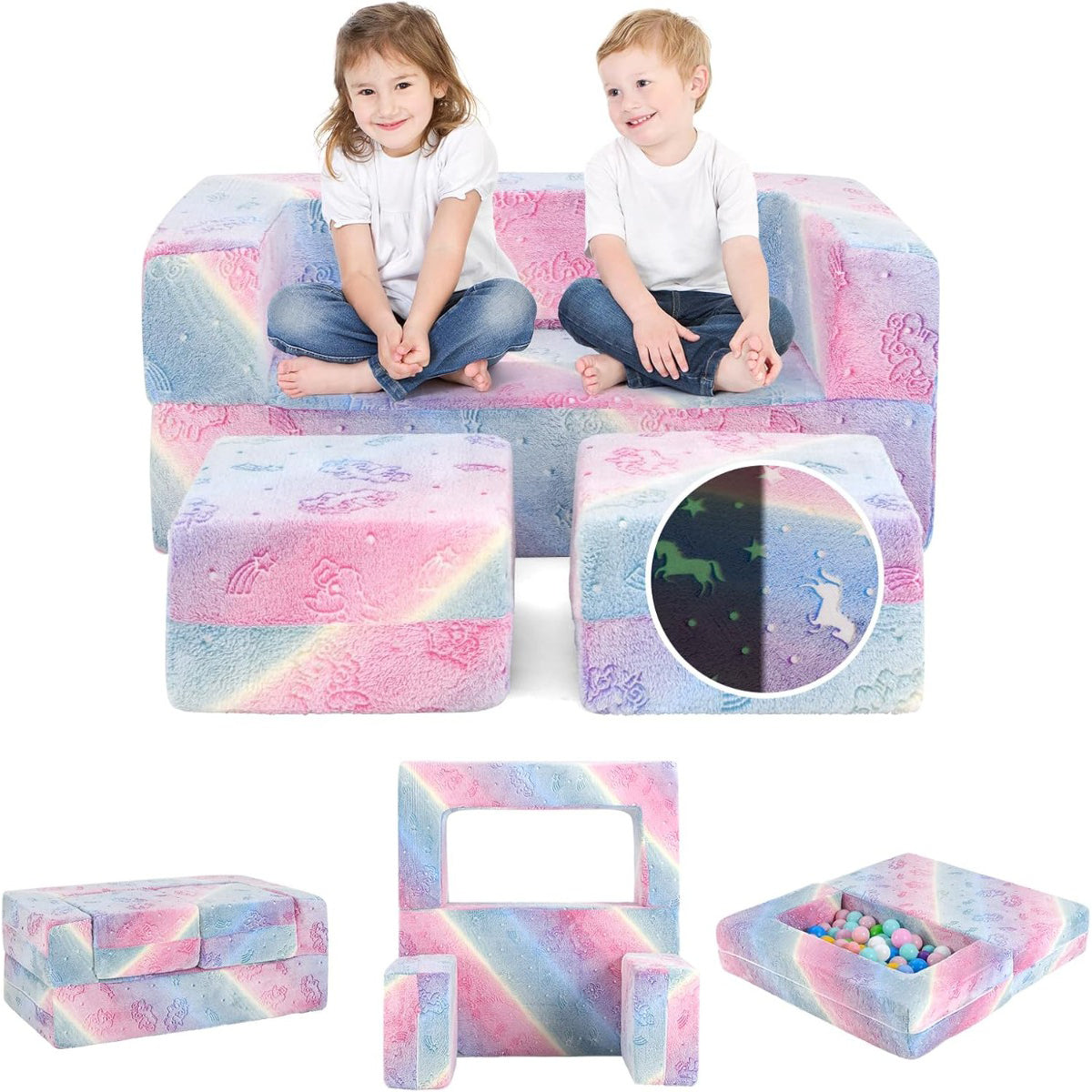 Sofá Infantil Modular – Multicolorido – Flanela