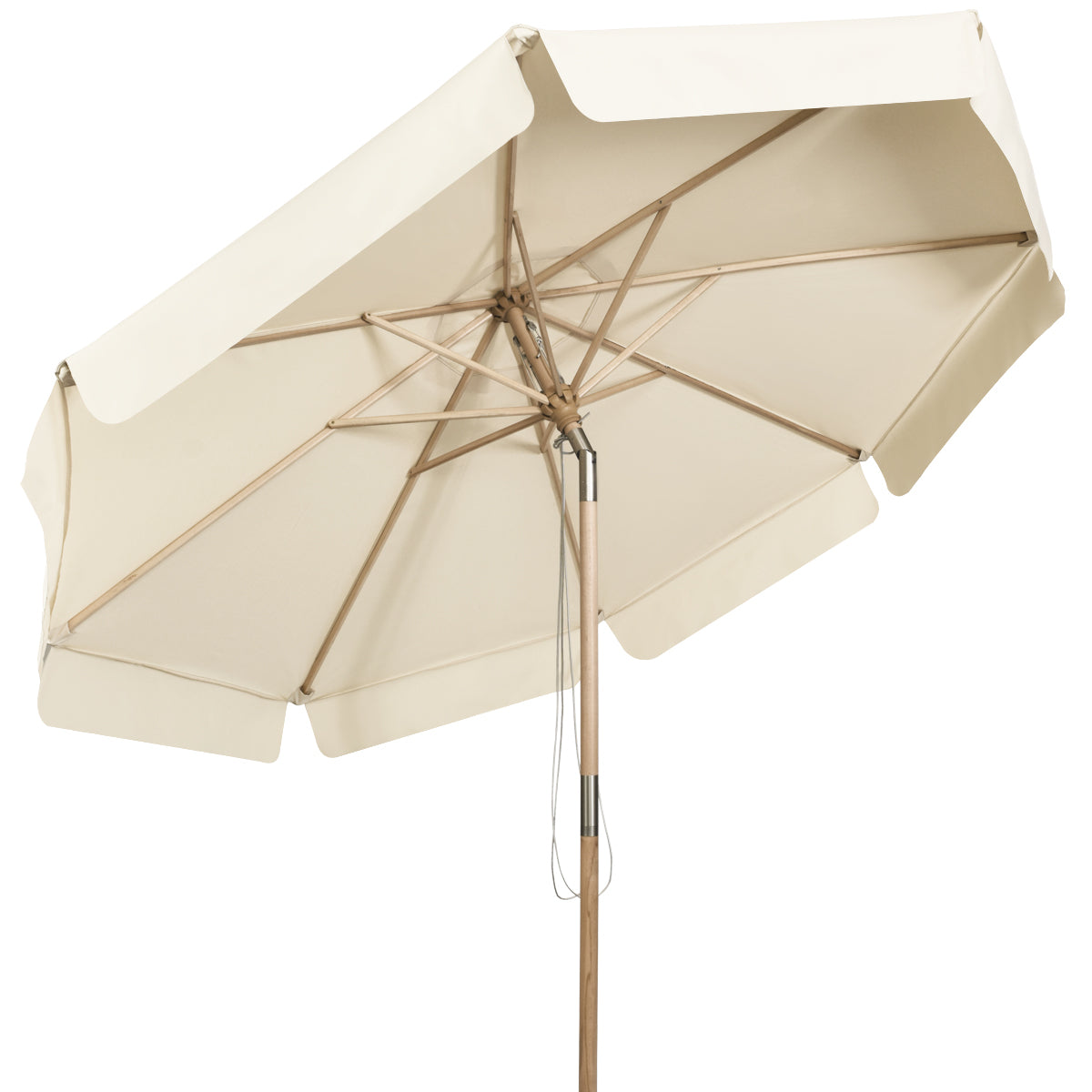 Sombrinha de Madeira – 300 cm – Bege – Poliéster