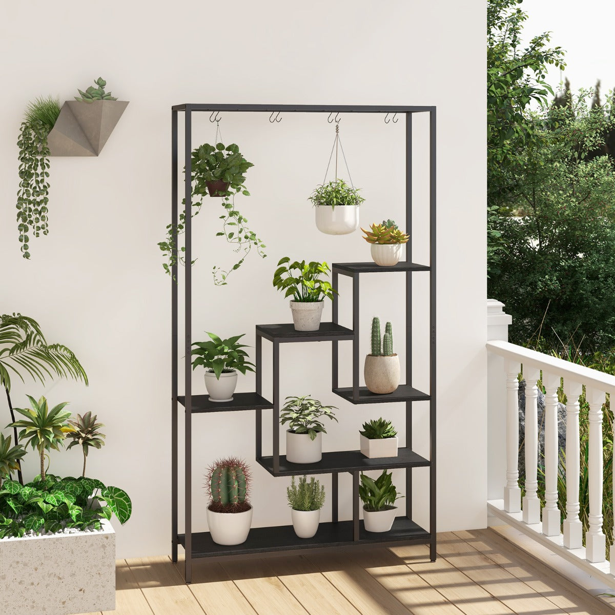 Estante para Plantas – 180 cm de Altura – Preto – Metal