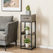 Estante para Plantas de 3 Níveis – 30,5 x 30,5 x 92 cm – Cinzenta – Metal