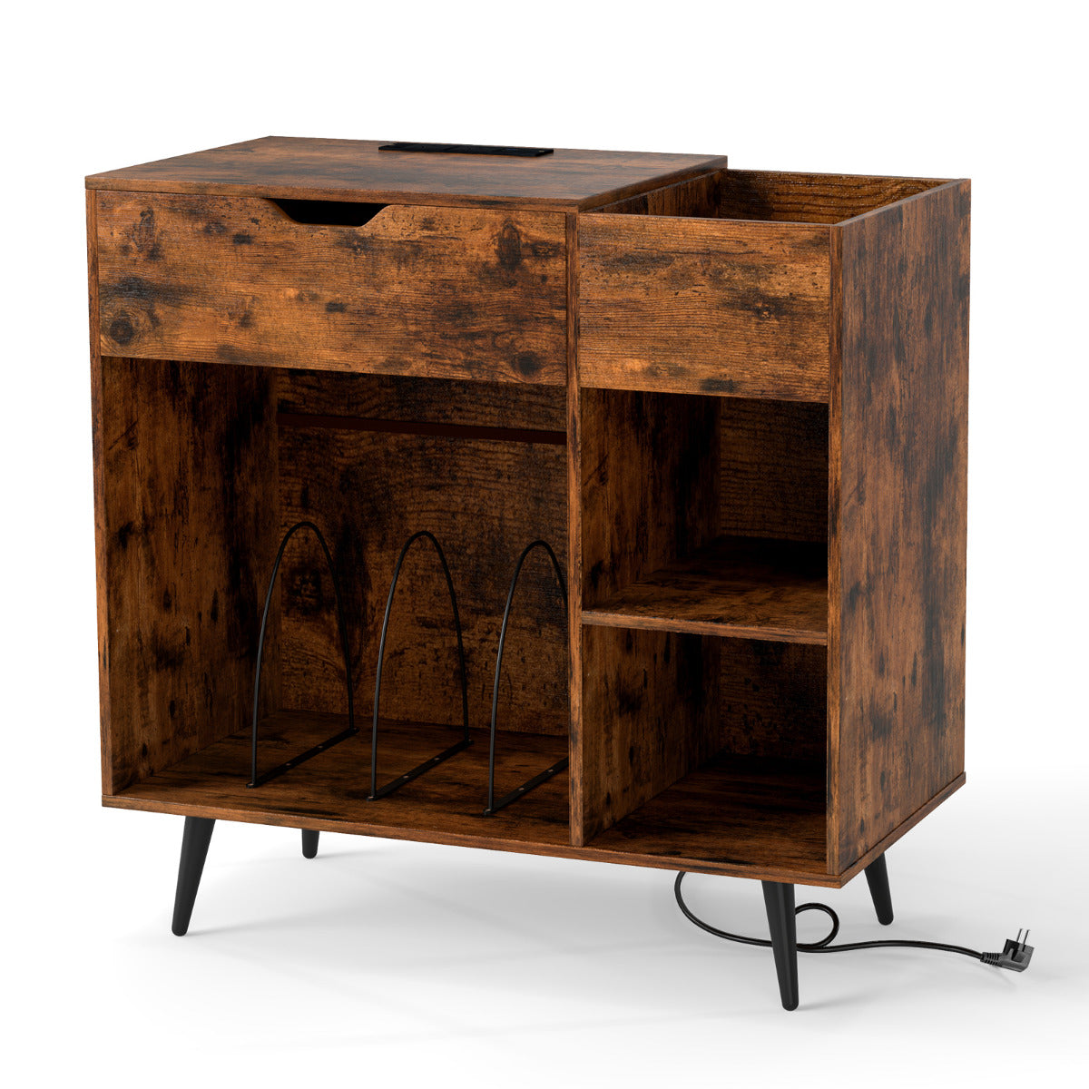 Suporte para Gira-discos – Castanho – Madeira