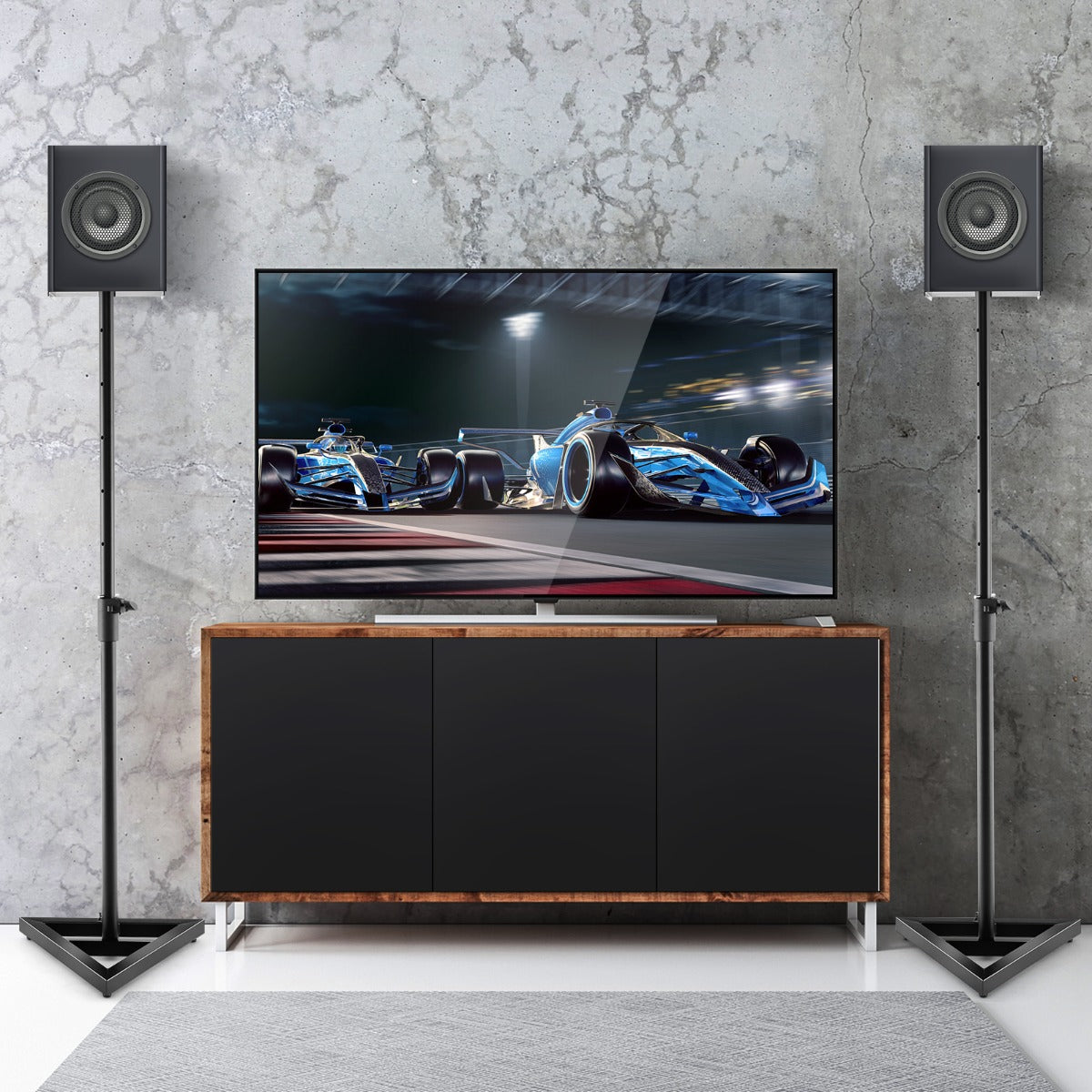 Suportez Ajustável para Colunas de Estúdio – Altura 97-157 cm – Preto – Metal