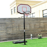Canasta de Basquetebol com Suporte Ajustável em Altura e Rodas Móveis 220-305 cm