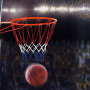 Canasta de Basquetebol com Estrutura em Aço e Rede em Nylon para Interior e Exterior Vermelho Laranja