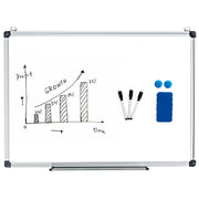 Pizarra Branca Magnética 70 cm x 50 cm com Bandeja Desmontável e Acessórios