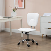 Cadeira de Escritório Giratória – 50x54x87,5-96,5 cm – Branca – Couro PU e aço
