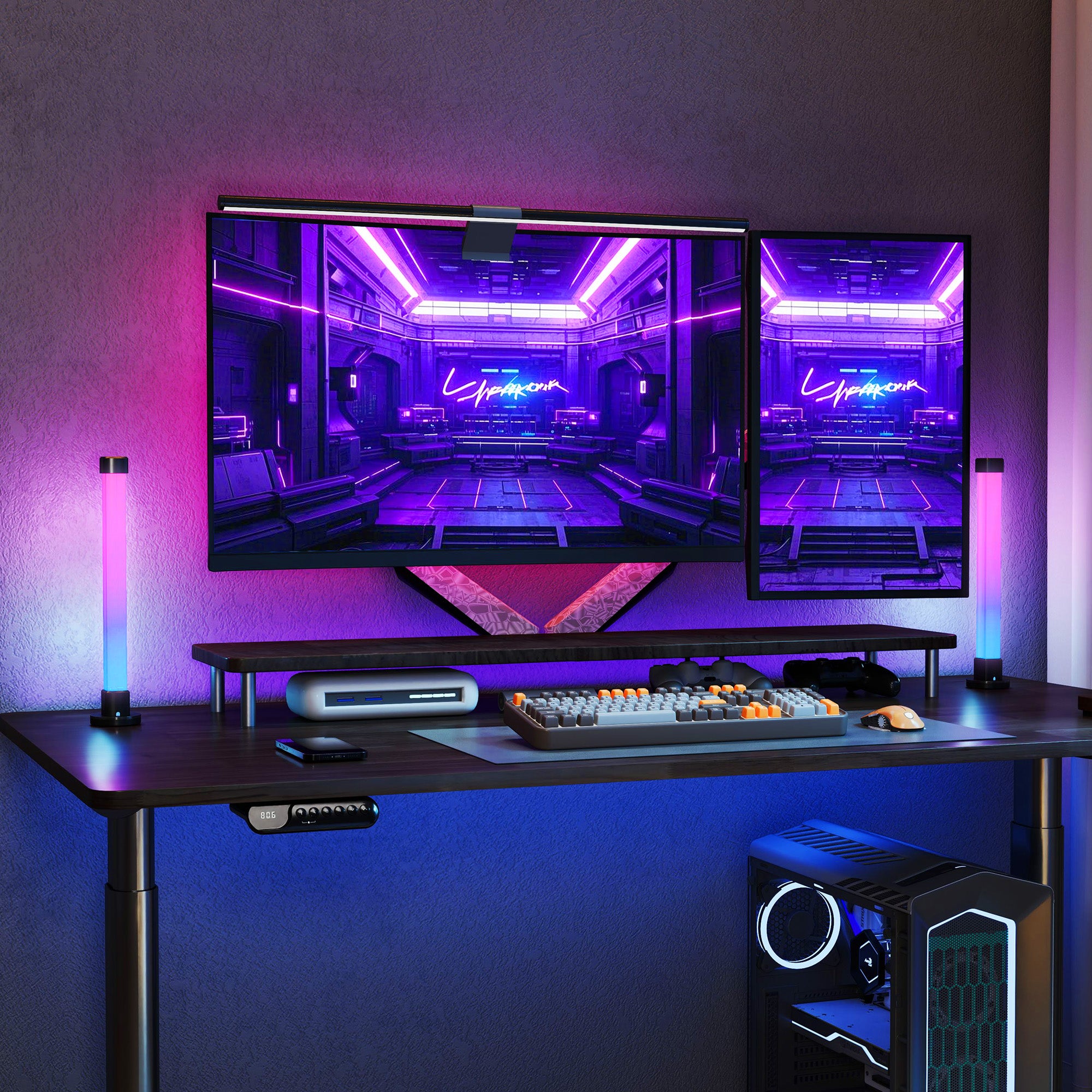 Candeeiro de Mesa LED – 6x6x32,5 cm – Branco – ABS e PC