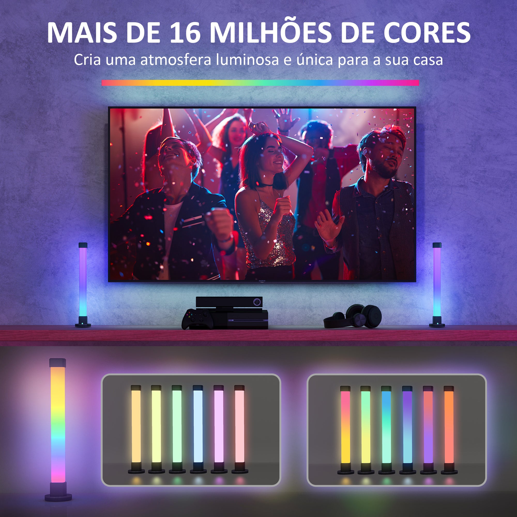 Candeeiro de Mesa LED – 6x6x32,5 cm – Branco – ABS e PC