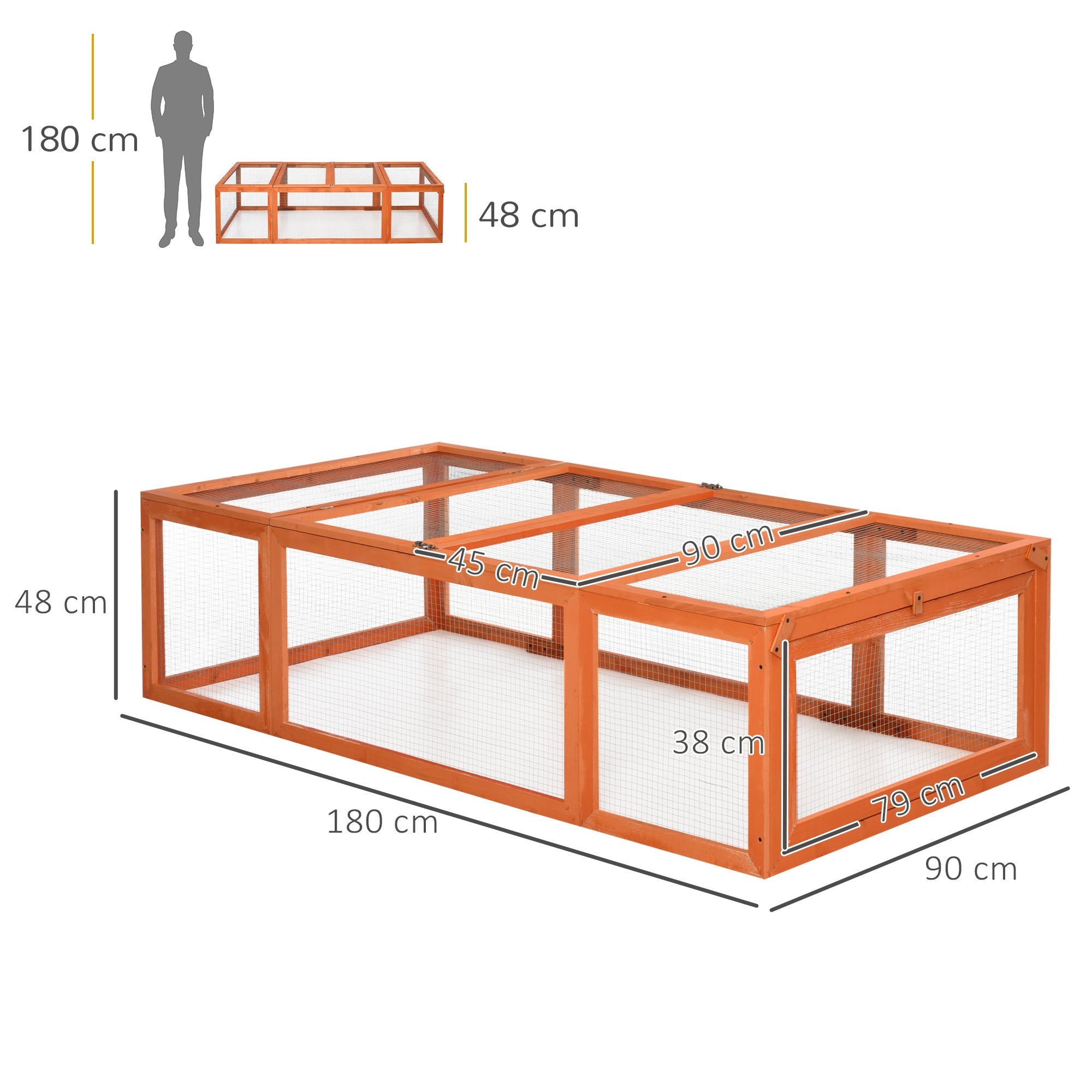 Coelheira de Madeira Natural – 180x90x48 cm