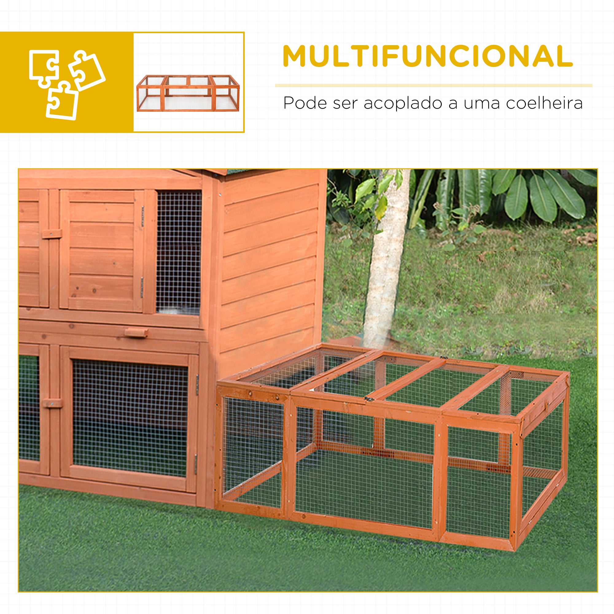 Coelheira de Madeira Natural – 180x90x48 cm