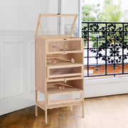 Gaiola de Madeira para Pequenos Roedores 60x40x120cm - Cor Madera Natural