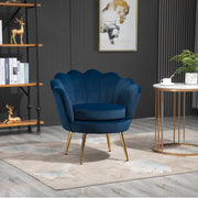 Poltrona Estofada em Veludo Azul 76x67x74 cm