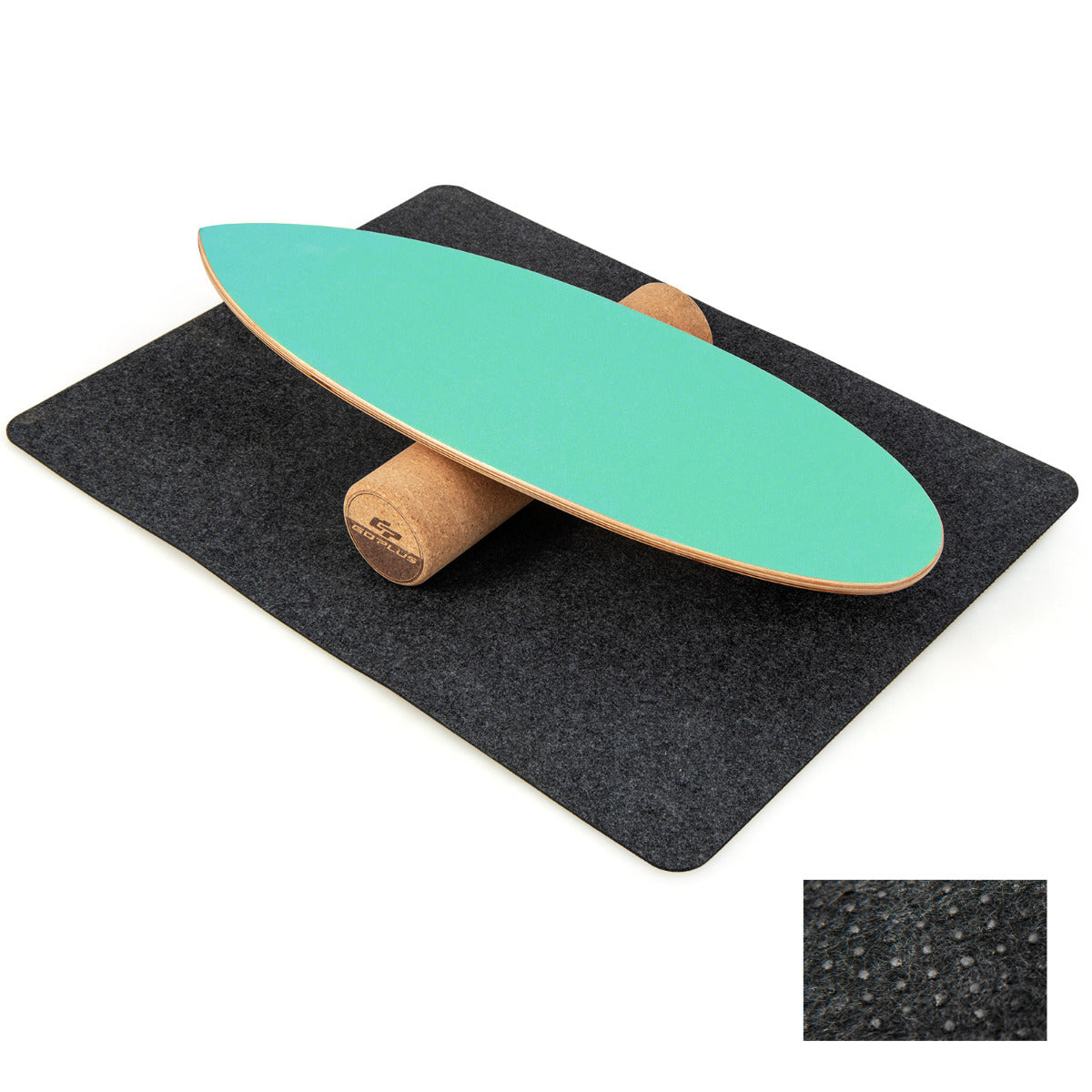 Tabuleiro de Equilíbrio em Madeira com Rolagem Instável e Tapete para Treino Skateboard Hockey Snowboard Surf 75 x 25,5 cm Verde
